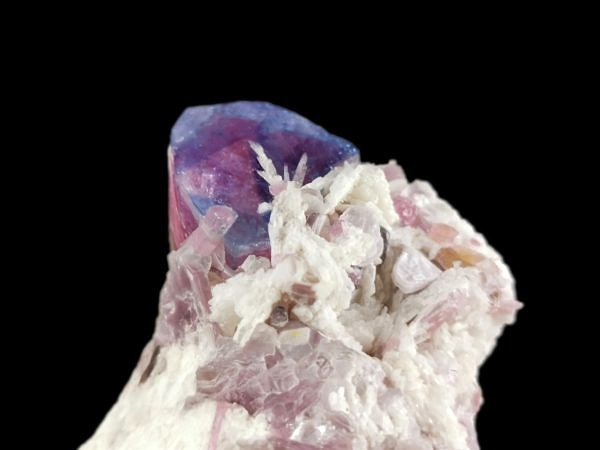 Tourmaline – rubellit, indigolite (BLUE CAP) - Mika pegmatite, Rangkul' Highlands, Gorno-Badakhshan, Tajikistan