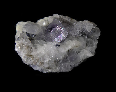 Fialový fluorit, galenit - La Viesca, Huergo, těžební pole La Collada, Asturias, Španělsko
